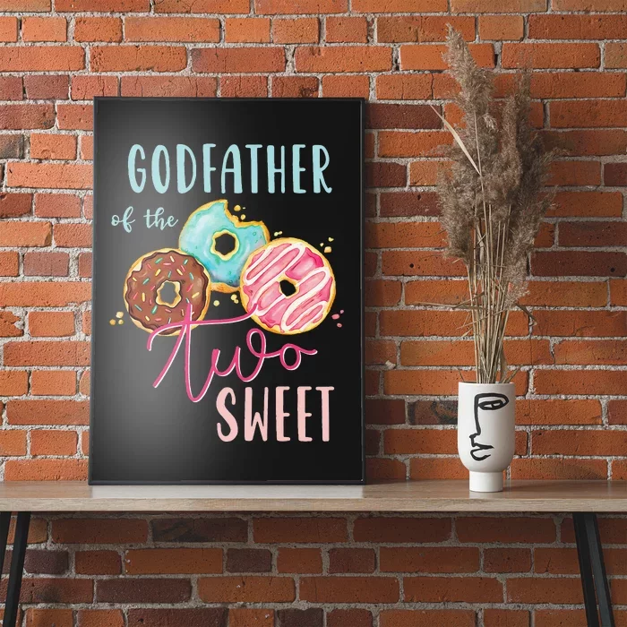 Godfather Sweet Two Donut Birthday Party Theme Poster