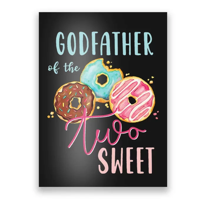 Godfather Sweet Two Donut Birthday Party Theme Poster