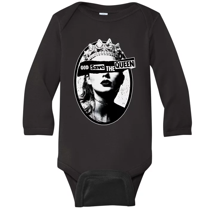 God Save The Queen God Save Queen Reputation Era Inspired Baby Long Sleeve Bodysuit