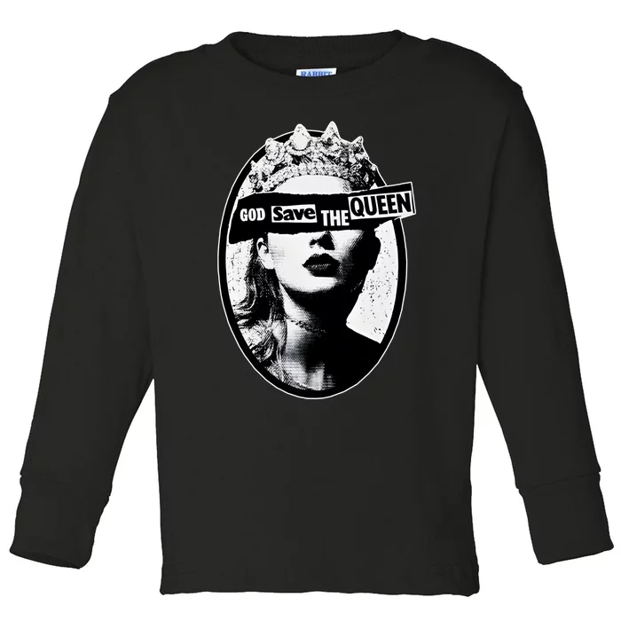 God Save The Queen God Save Queen Reputation Era Inspired Toddler Long Sleeve Shirt