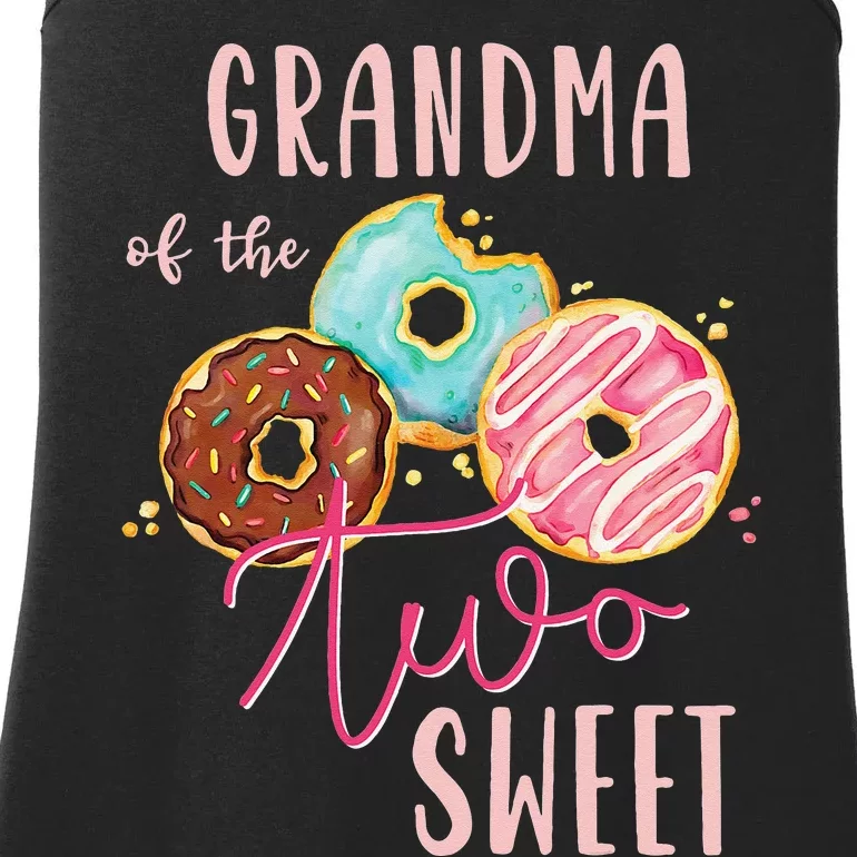 Grandma Sweet Two Donut Birthday Party Theme Ladies Essential Tank