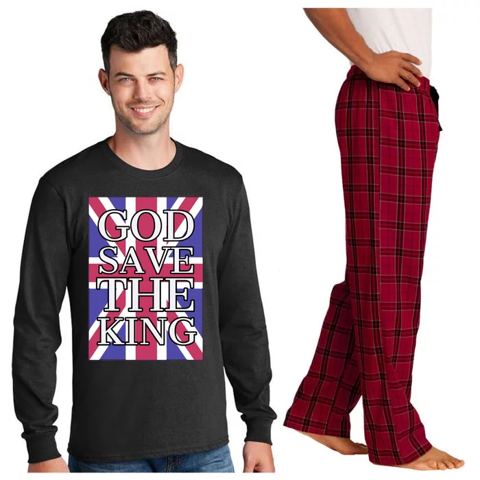 God Save The King British Royal Family Uk Union Jack Flag Gift Long Sleeve Pajama Set