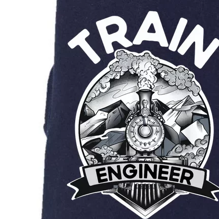 Goth Steam Train Engineer Railroad Worker Model Railway Fan Doggie 3-End Fleece Hoodie