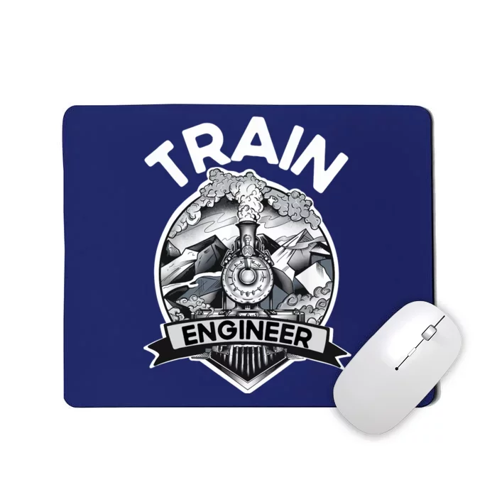 Goth Steam Train Engineer Railroad Worker Model Railway Fan Mousepad