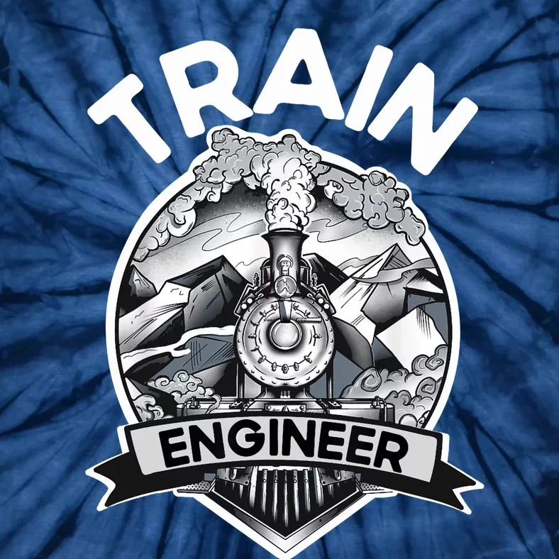 Goth Steam Train Engineer Railroad Worker Model Railway Fan Tie-Dye T-Shirt