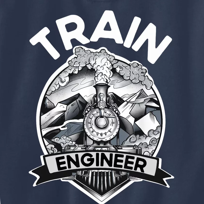 Goth Steam Train Engineer Railroad Worker Model Railway Fan Kids Sweatshirt