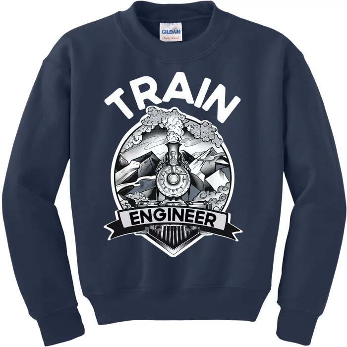 Goth Steam Train Engineer Railroad Worker Model Railway Fan Kids Sweatshirt