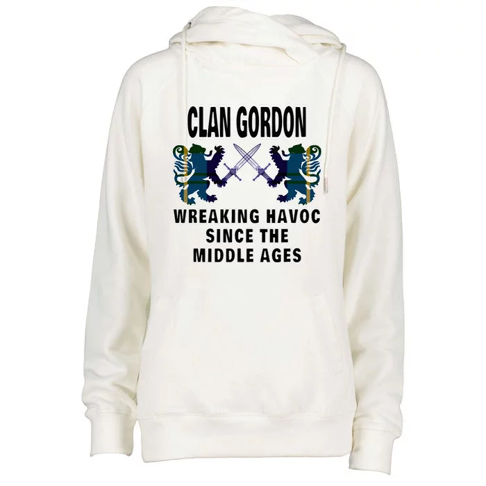 Gordon Scottish Tartan Scotland Family Clan Name Womens Funnel Neck Pullover Hood