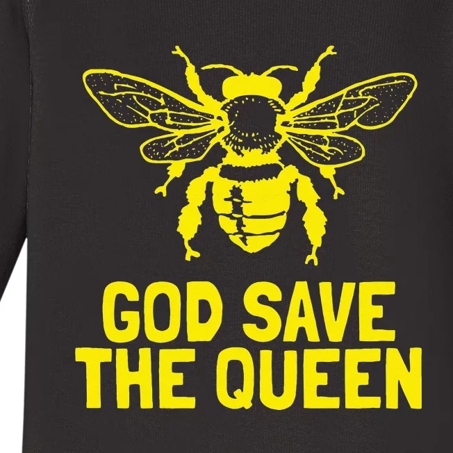 God Save The Queen Honey Bee Beekeeping Naturalist Baby Long Sleeve Bodysuit