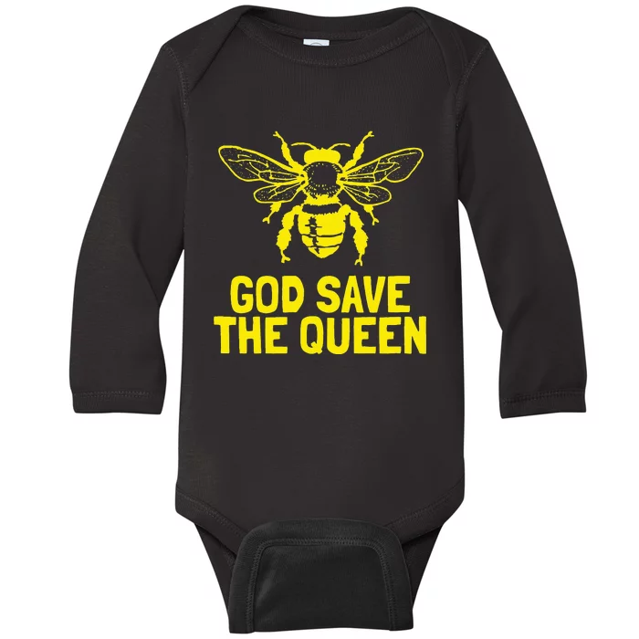 God Save The Queen Honey Bee Beekeeping Naturalist Baby Long Sleeve Bodysuit