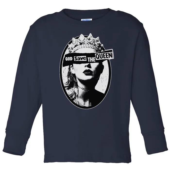 God Save The Queen Toddler Long Sleeve Shirt