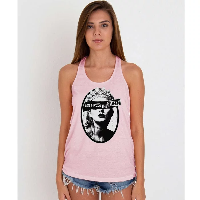 God Save The Queen Women's Knotted Racerback Tank