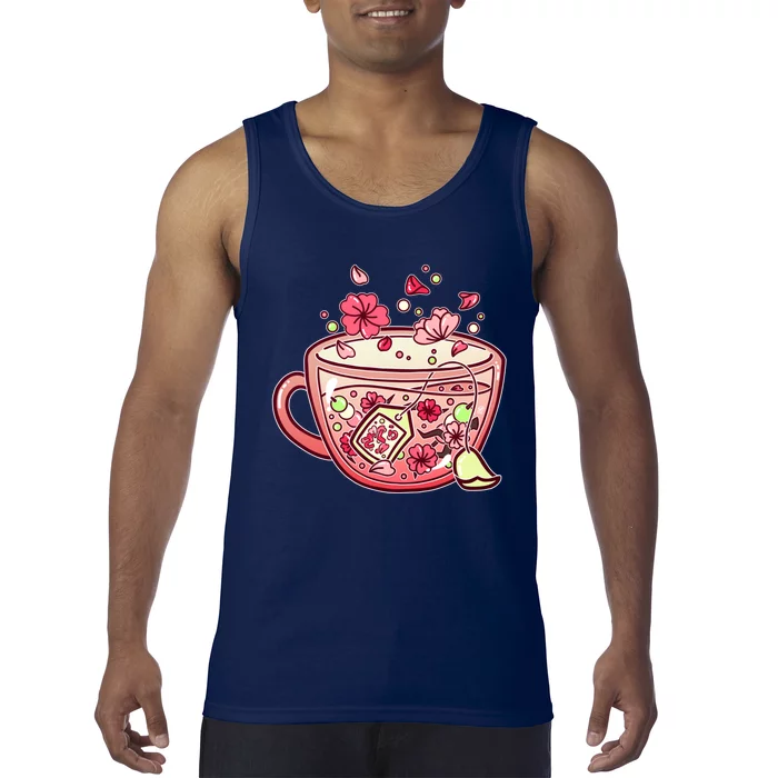 Glass Sakura Tea Tank Top