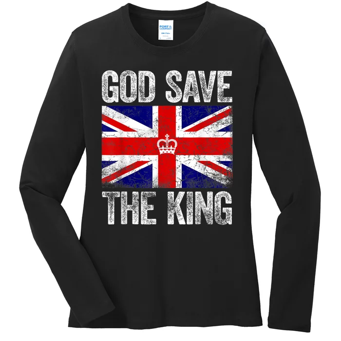 God Save The King King Charles III Ladies Long Sleeve Shirt