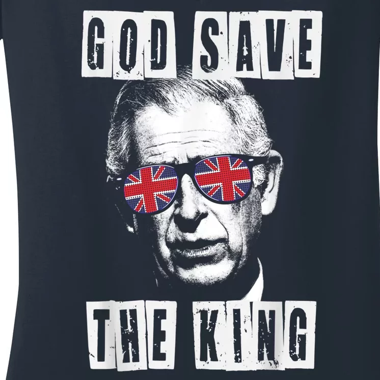 God Save The King King Charles III Women's V-Neck T-Shirt