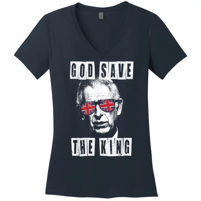 God Save The King King Charles III Women's V-Neck T-Shirt