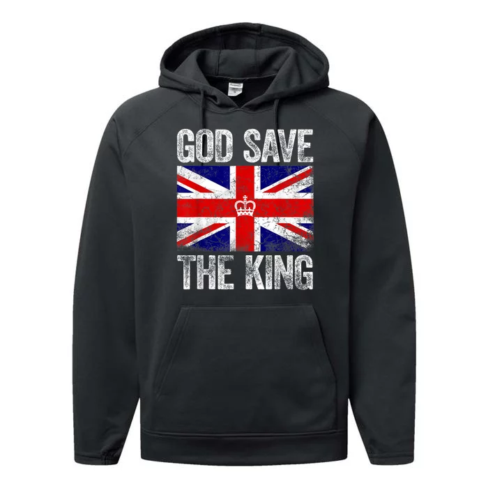 God Save The King King Charles III Performance Fleece Hoodie