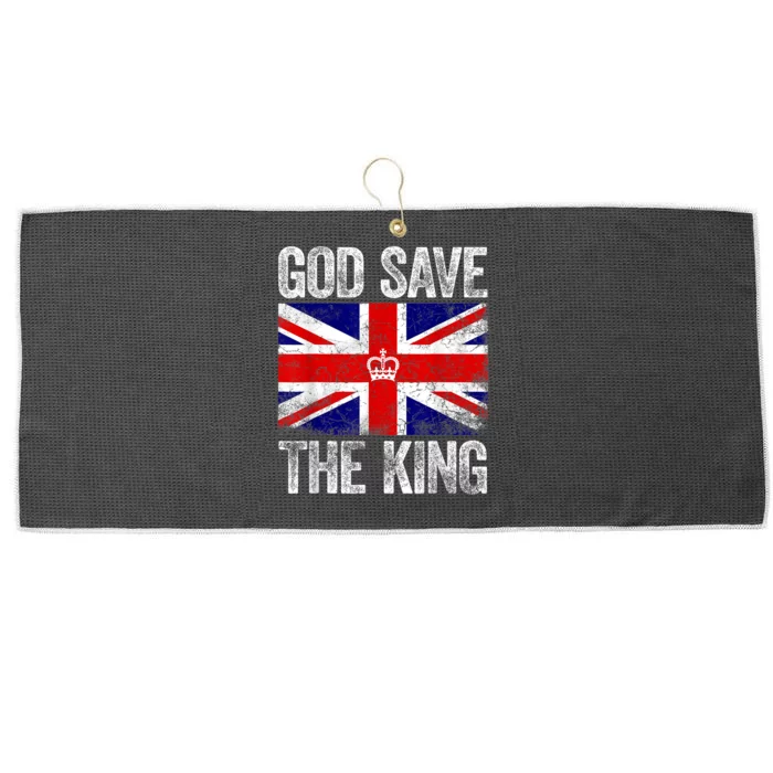 God Save The King King Charles III Large Microfiber Waffle Golf Towel