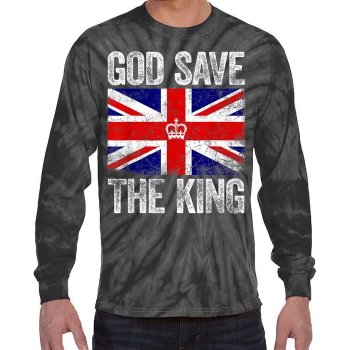 God Save The King King Charles III Tie-Dye Long Sleeve Shirt