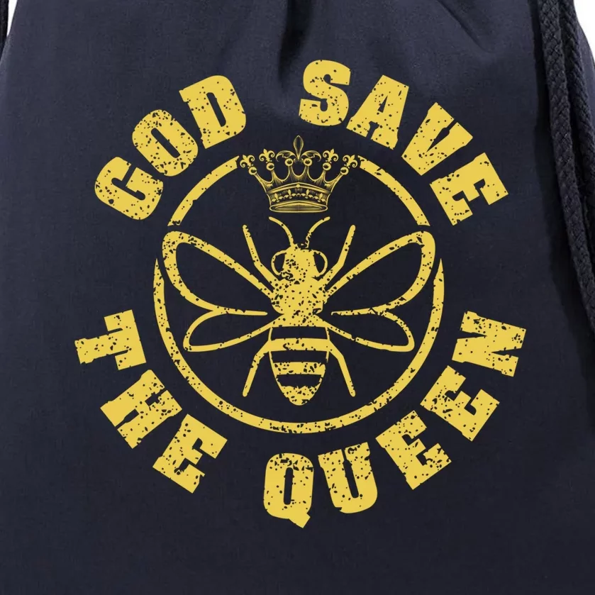 God Save The Queen Bumblebee Honeybee Bee Keeping Bee Keeper Gift Drawstring Bag