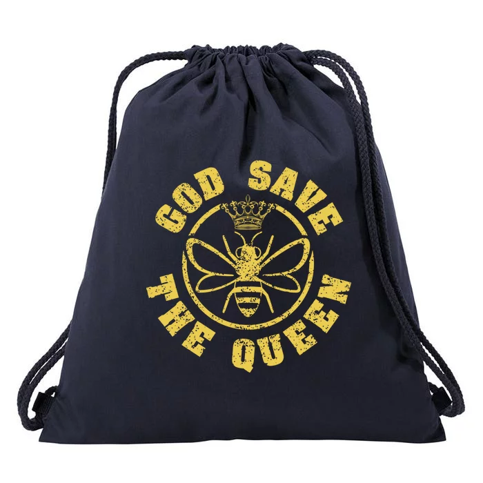 God Save The Queen Bumblebee Honeybee Bee Keeping Bee Keeper Gift Drawstring Bag