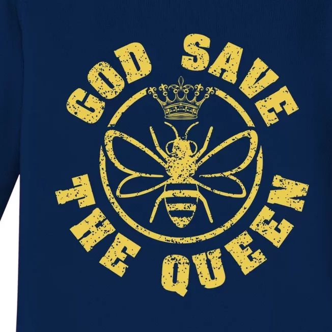 God Save The Queen Bumblebee Honeybee Bee Keeping Bee Keeper Gift Baby Long Sleeve Bodysuit