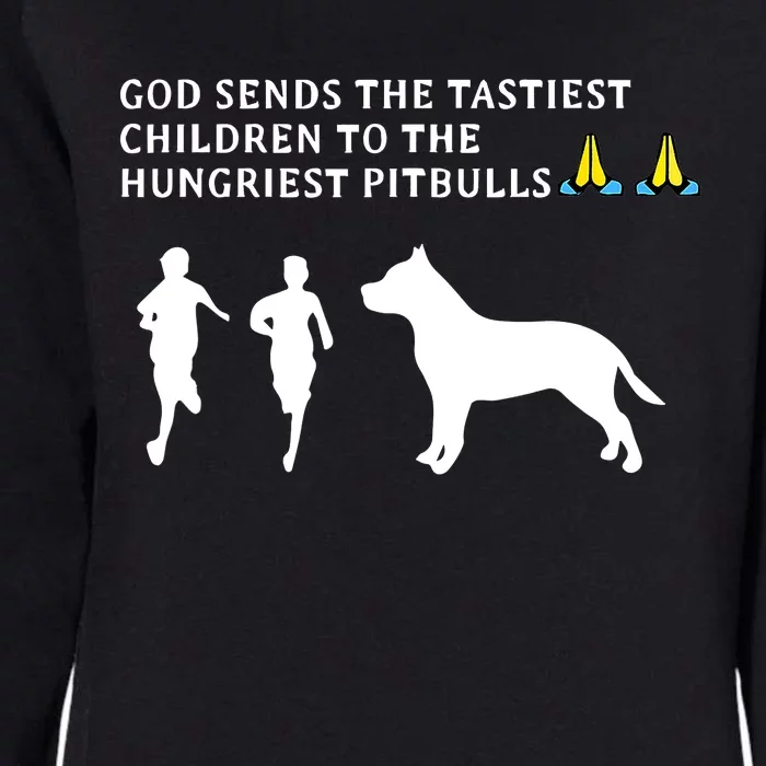 god sends tastiest children to hungriest pitbulls Womens California Wash Sweatshirt