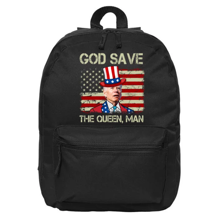 God Save The Queen Man Funny Joe Biden 16 in Basic Backpack