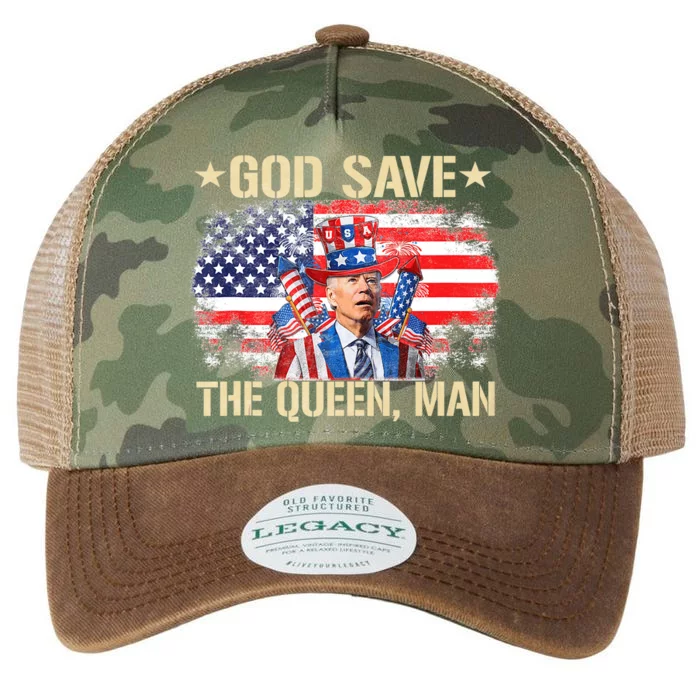 God Save The Queen Man 4th Of July Funny Joe Biden Meme Legacy Tie Dye Trucker Hat