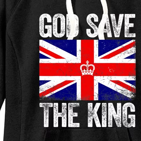 God Save The King Charles III Tee UK Flag Top King Charles Women's Fleece Hoodie