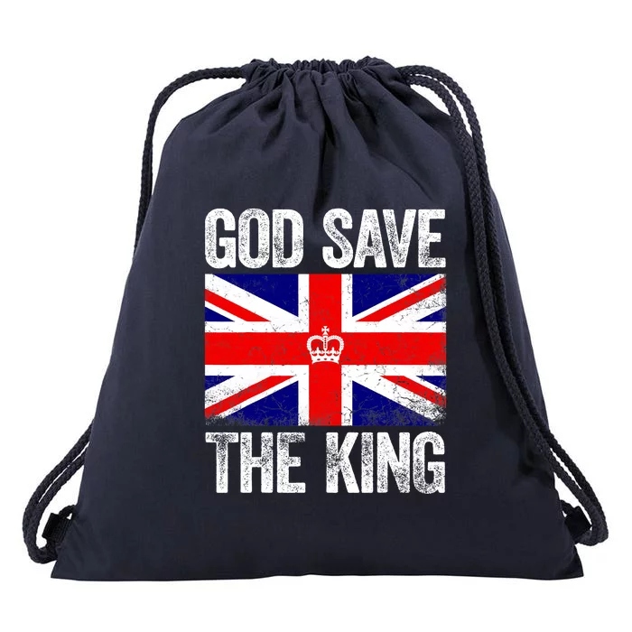 God Save The King Charles III Tee UK Flag Top King Charles Drawstring Bag