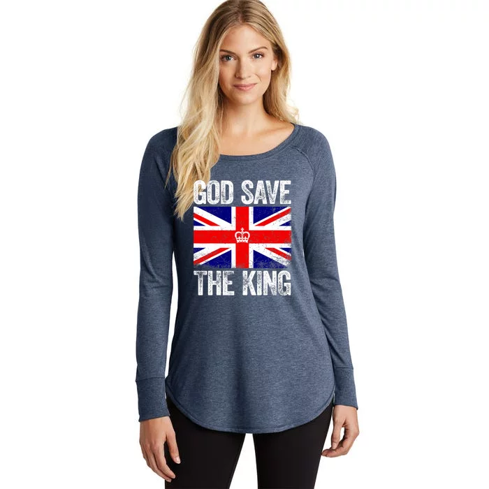 God Save The King Charles III Tee UK Flag Top King Charles Women's Perfect Tri Tunic Long Sleeve Shirt