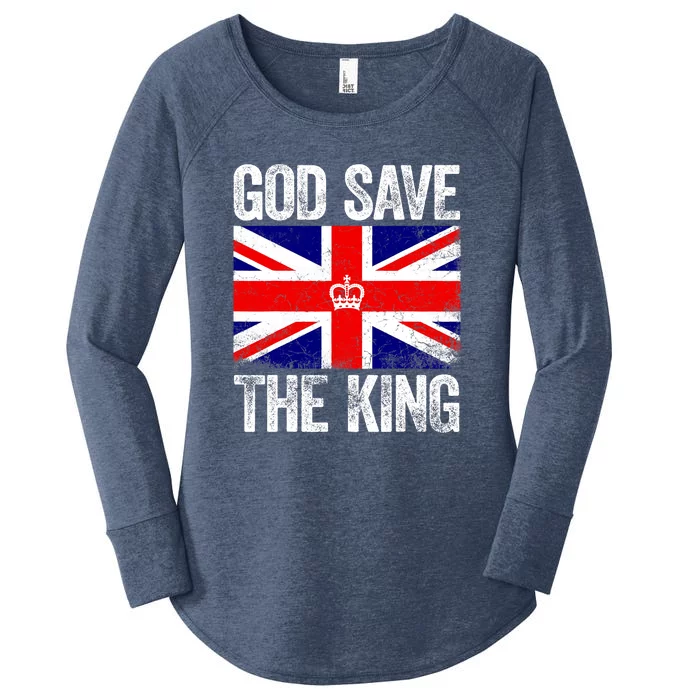 God Save The King Charles III Tee UK Flag Top King Charles Women's Perfect Tri Tunic Long Sleeve Shirt