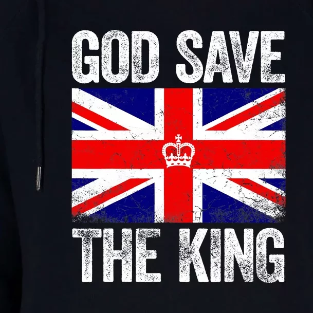 God Save The King Charles III Tee UK Flag Top King Charles Womens Funnel Neck Pullover Hood