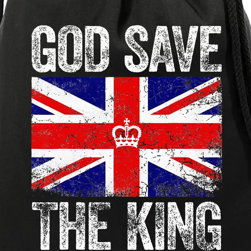 God Save The King Charles III Tee UK Flag Top King Charles Drawstring Bag