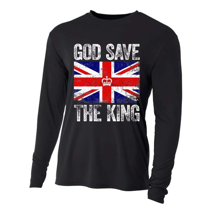 God Save The King Charles III Tee UK Flag Top King Charles Cooling Performance Long Sleeve Crew