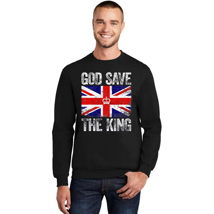 God Save The King Charles III Tee UK Flag Top King Charles Tall Sweatshirt