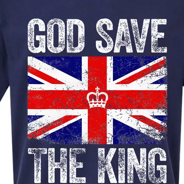 God Save The King Charles III Tee UK Flag Top King Charles Sueded Cloud Jersey T-Shirt