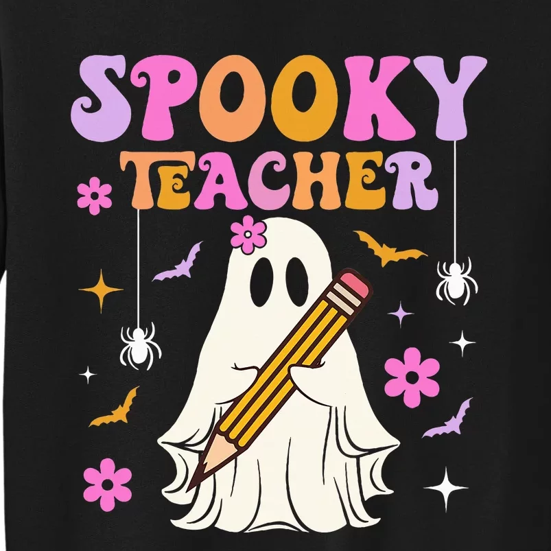 Groovy Spooky Teacher With Bat Ghost Funny Halloween Sweatshirt