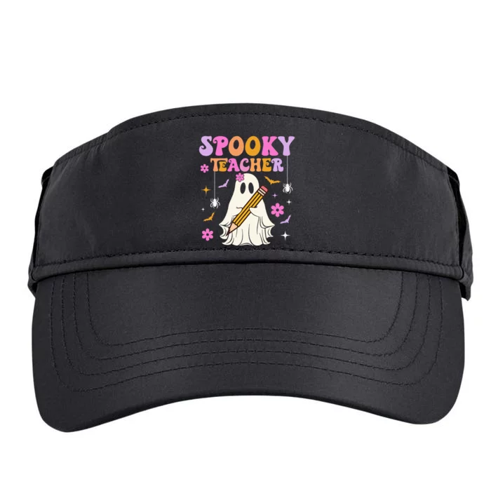 Groovy Spooky Teacher With Bat Ghost Funny Halloween Adult Drive Performance Visor