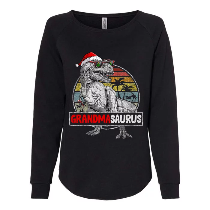 Grandma Saurus T Rex Dinosaur Christmas Family Matching Xmas Gift Womens California Wash Sweatshirt