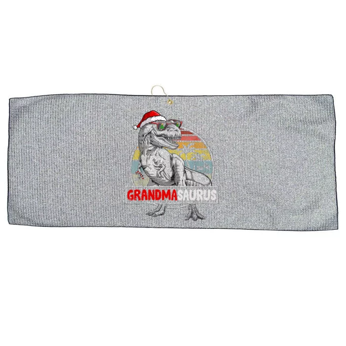 Grandma Saurus T Rex Dinosaur Christmas Family Matching Xmas Gift Large Microfiber Waffle Golf Towel