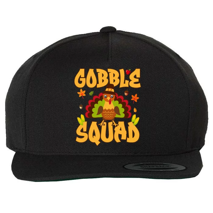 Gobble Squad Turkey Design Gobble Squad Wool Snapback Cap