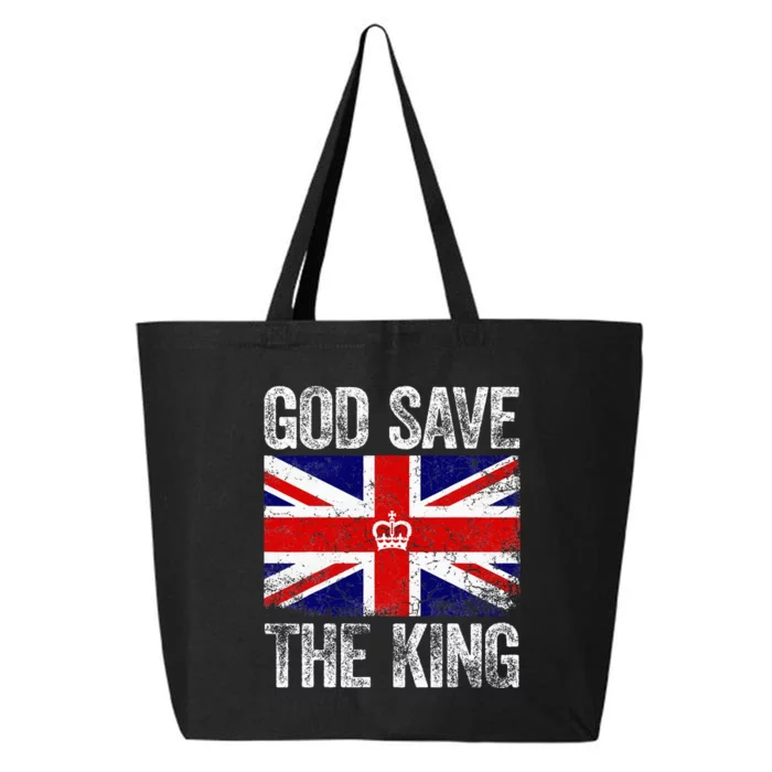 God Save The King Charles Iii. Uk Flag Top King Charles 25L Jumbo Tote