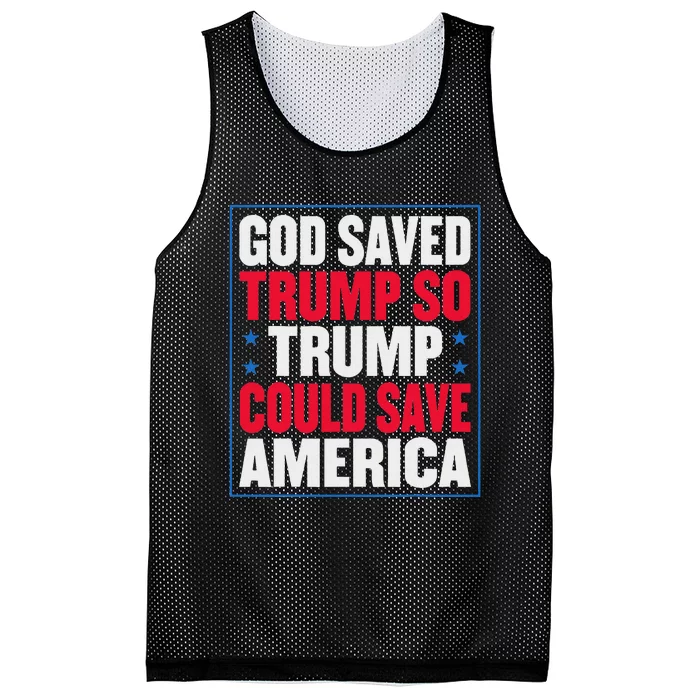 God Saved Trump So Trump Could Save America Mesh Reversible Basketball Jersey Tank