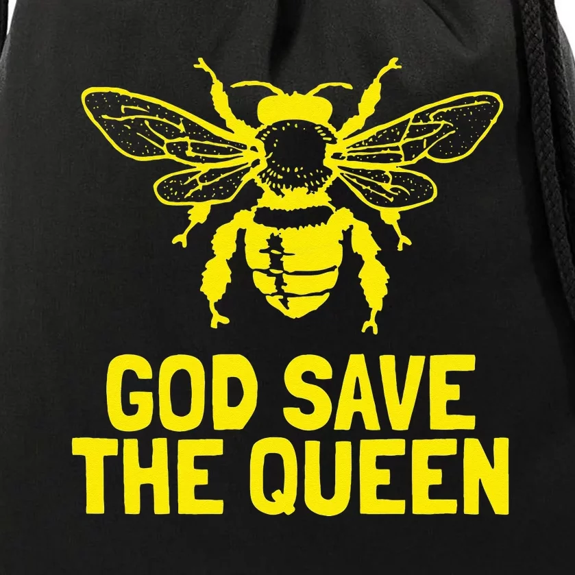 God Save The Queen Honey Bee Beekeeping Naturalist Drawstring Bag