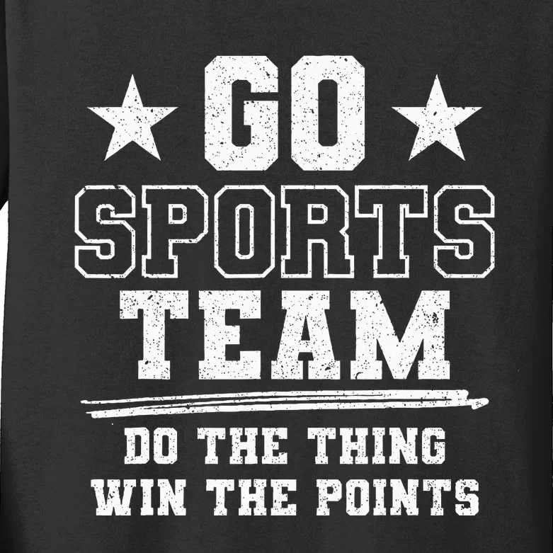 Go Sport Team Fan Funny Game Cheer Football Lover Team Mom Kids Long Sleeve Shirt