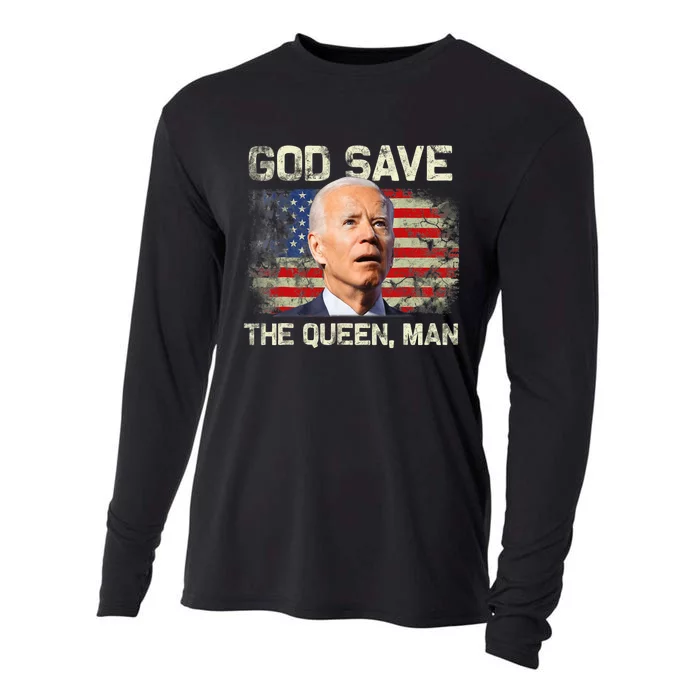 God Save The Queen Man Funny Joe Biden Cooling Performance Long Sleeve Crew