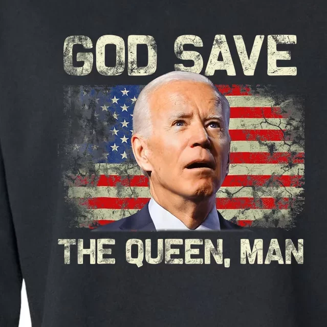 God Save The Queen Man Funny Joe Biden Cropped Pullover Crew