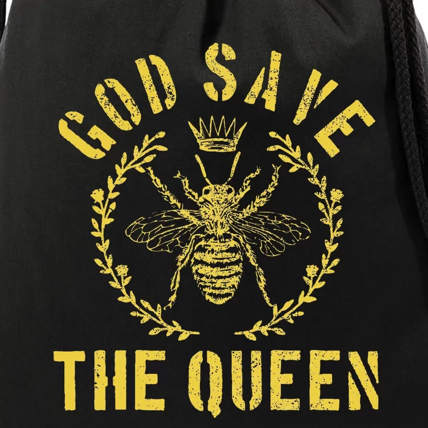 God Save The Queen Bee Queen Bee Drawstring Bag